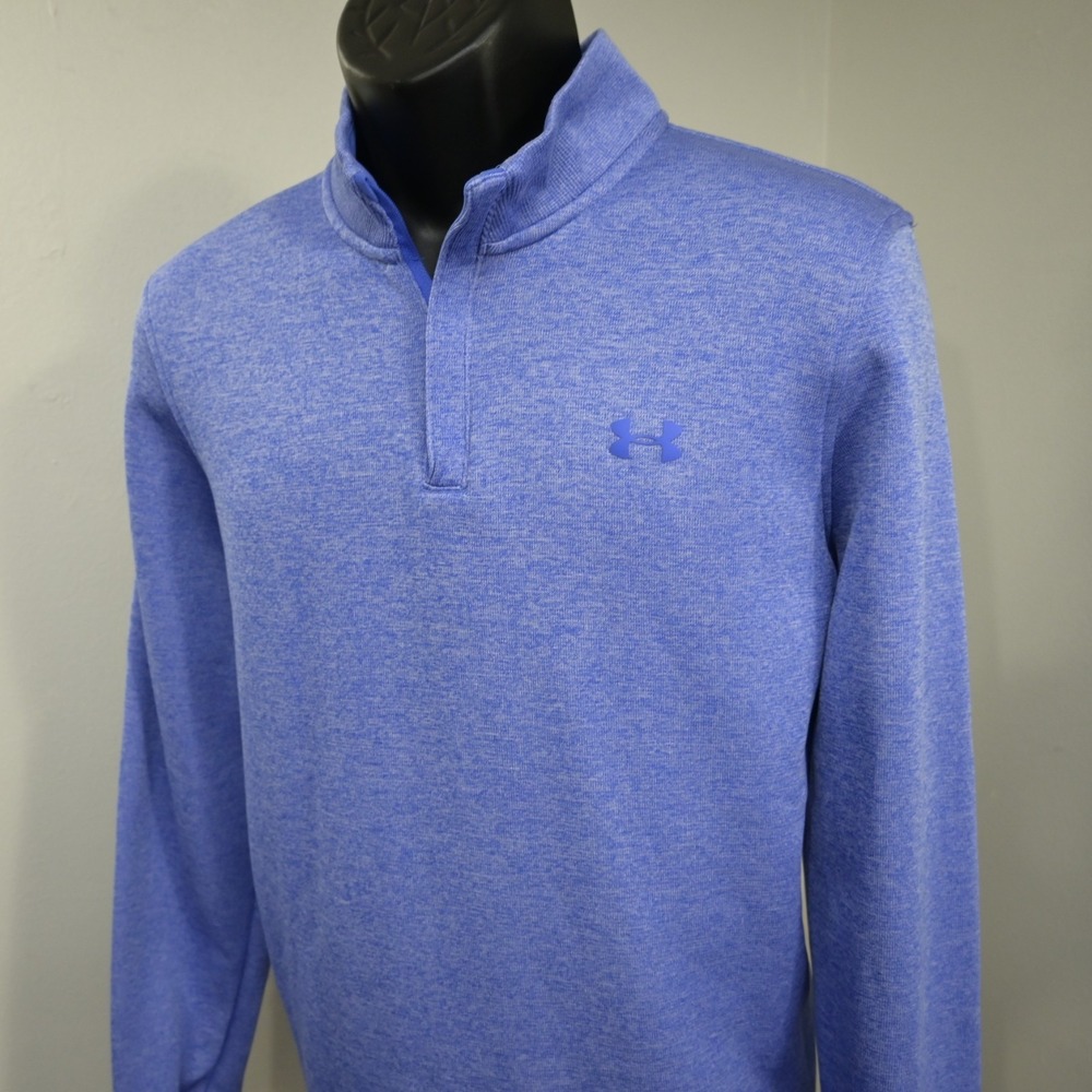 Under Armour Storm 1/4 Zip Golf Jacket Blue ColdGear Loose Long Sleeve Men Large